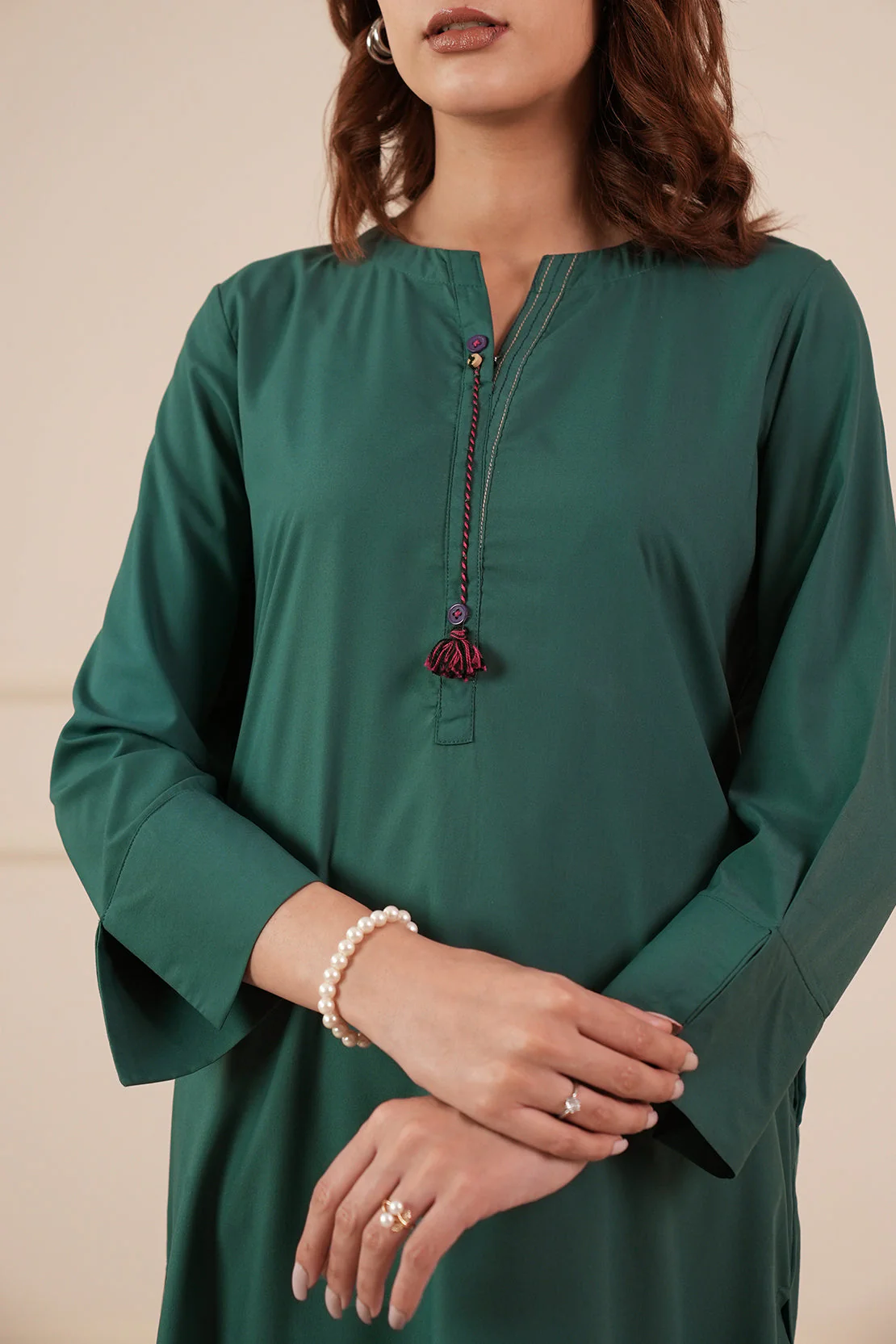 Solid Polyester Stitched Shirt