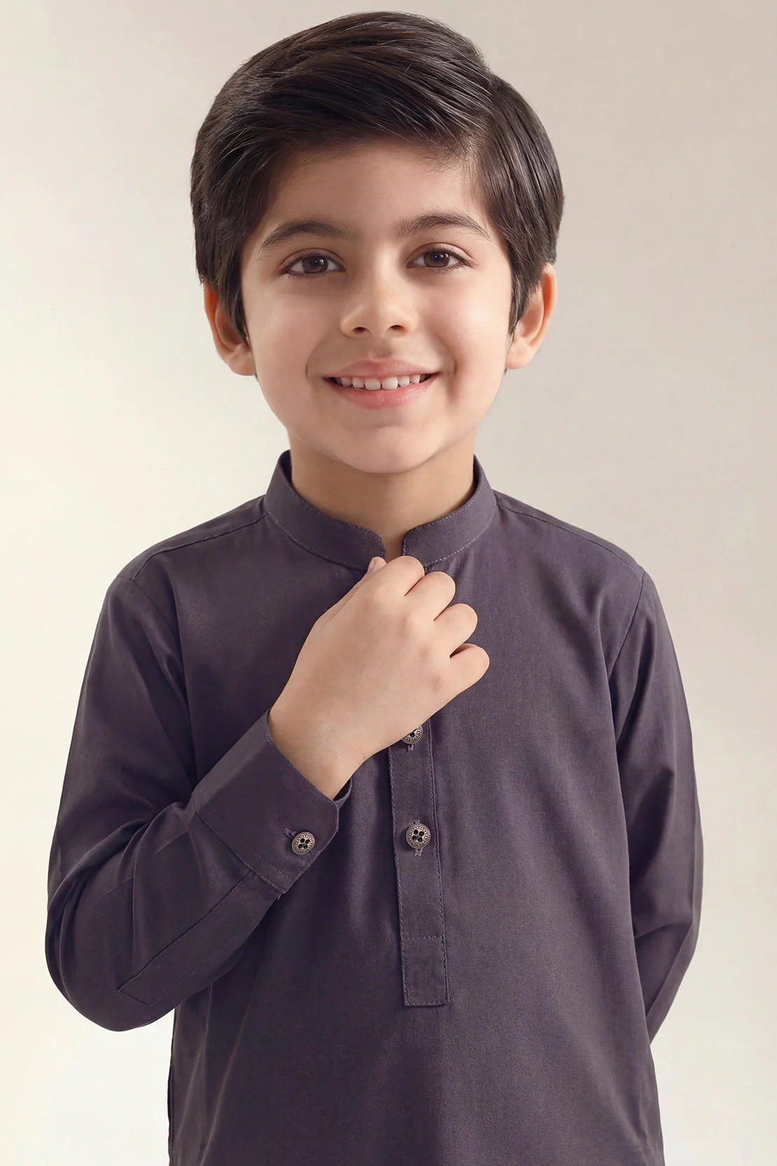 Solid Polyster Stitched 2 Piece (Shirt/Trouser) For Boys - Image 2