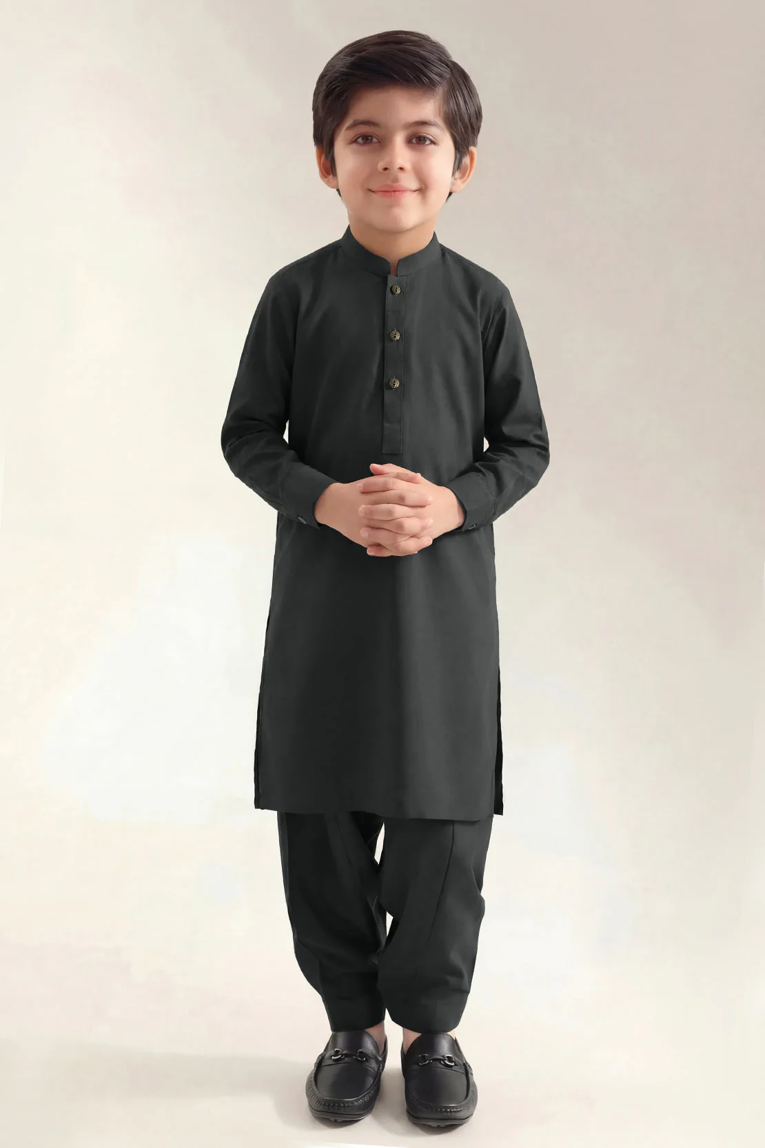 Solid Polyster Stitched 2 Piece (Shirt/Trouser) For Boys
