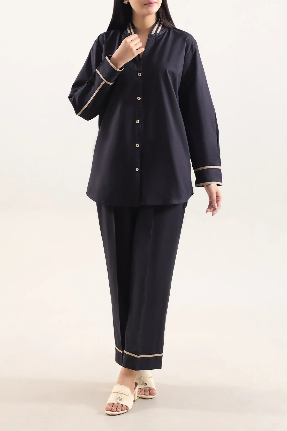 Solid Poplin Stitched 2 Piece (Shirt/Trouser)