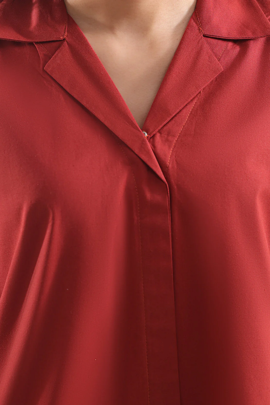 Solid Poplin Stitched Shirt - Image 5