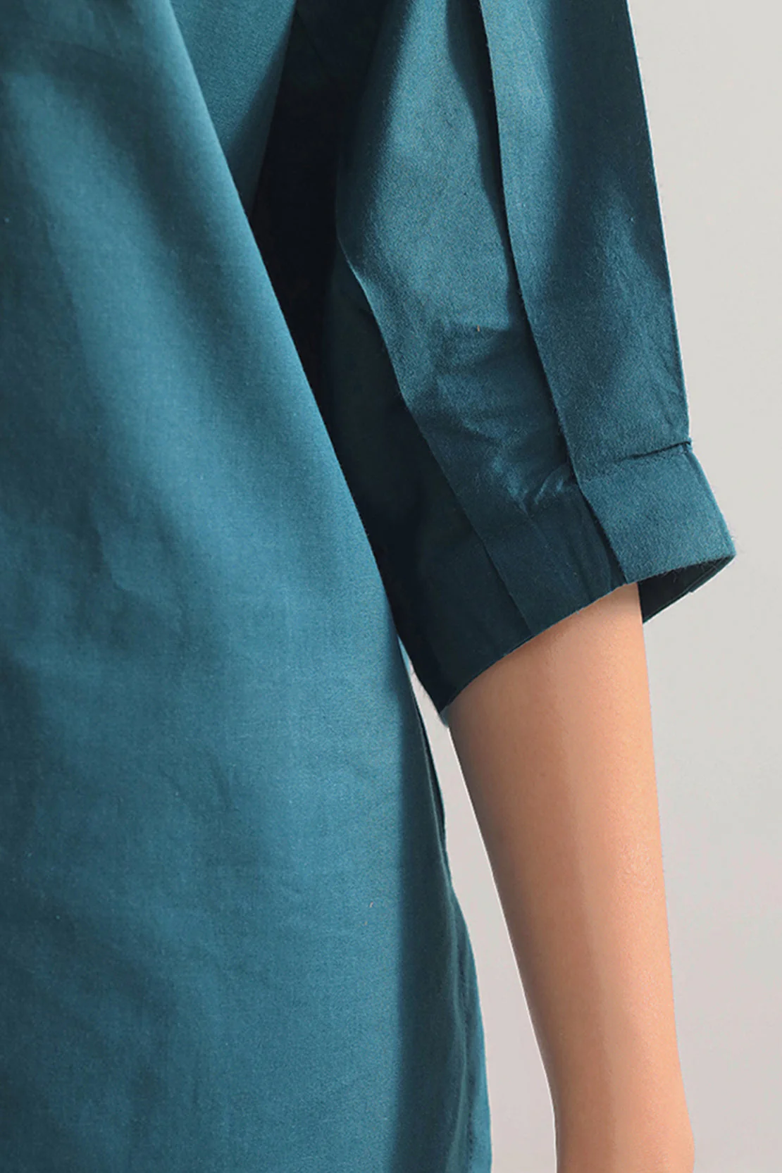 Solid Poplin Stitched Shirt - Image 3