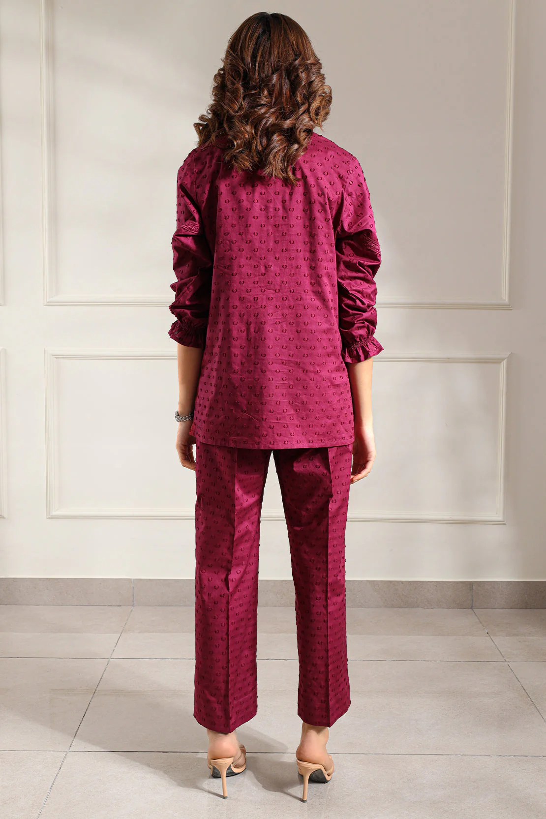 Solid Reverse Jacquard Stitched 2 Piece (Shirt/Trouser) - Image 4