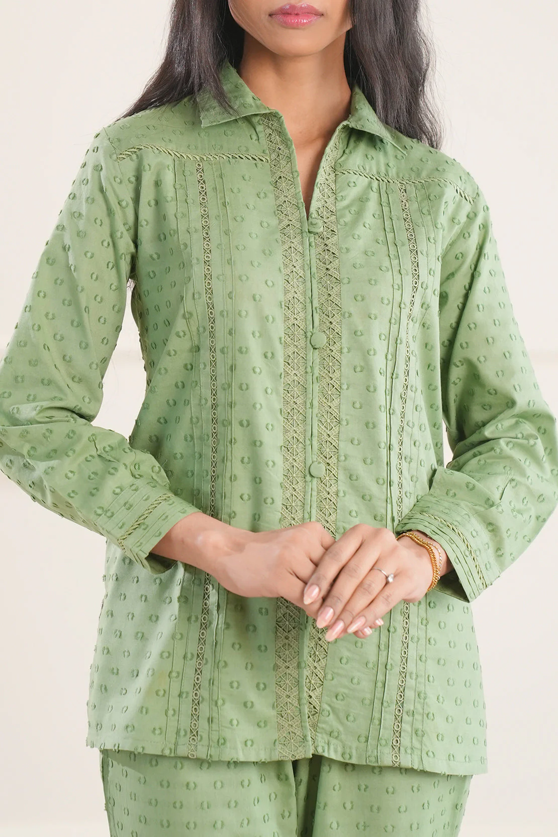 Solid Reverse Jacquard Stitched 2 Piece (Shirt/Trouser) - Image 3