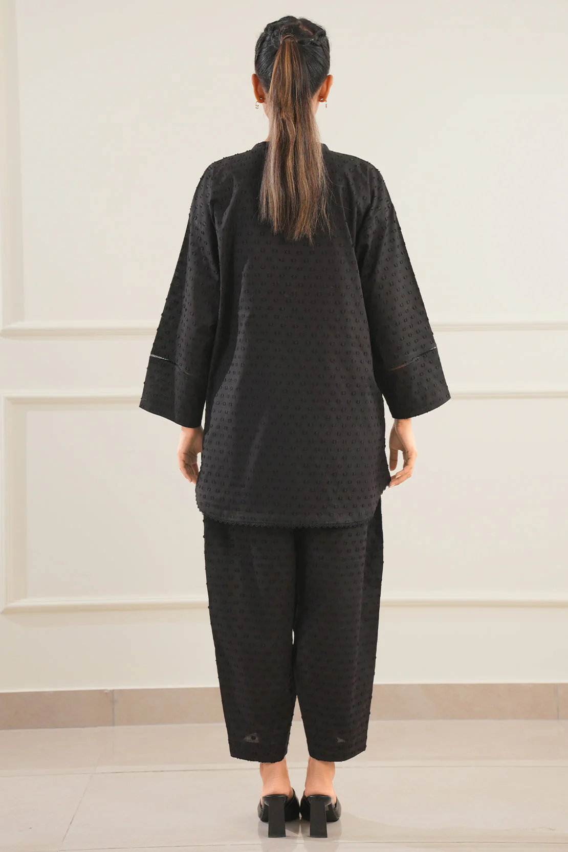 Solid Reverse Jacquard Stitched 2 Piece (Shirt/Trouser) - Image 3