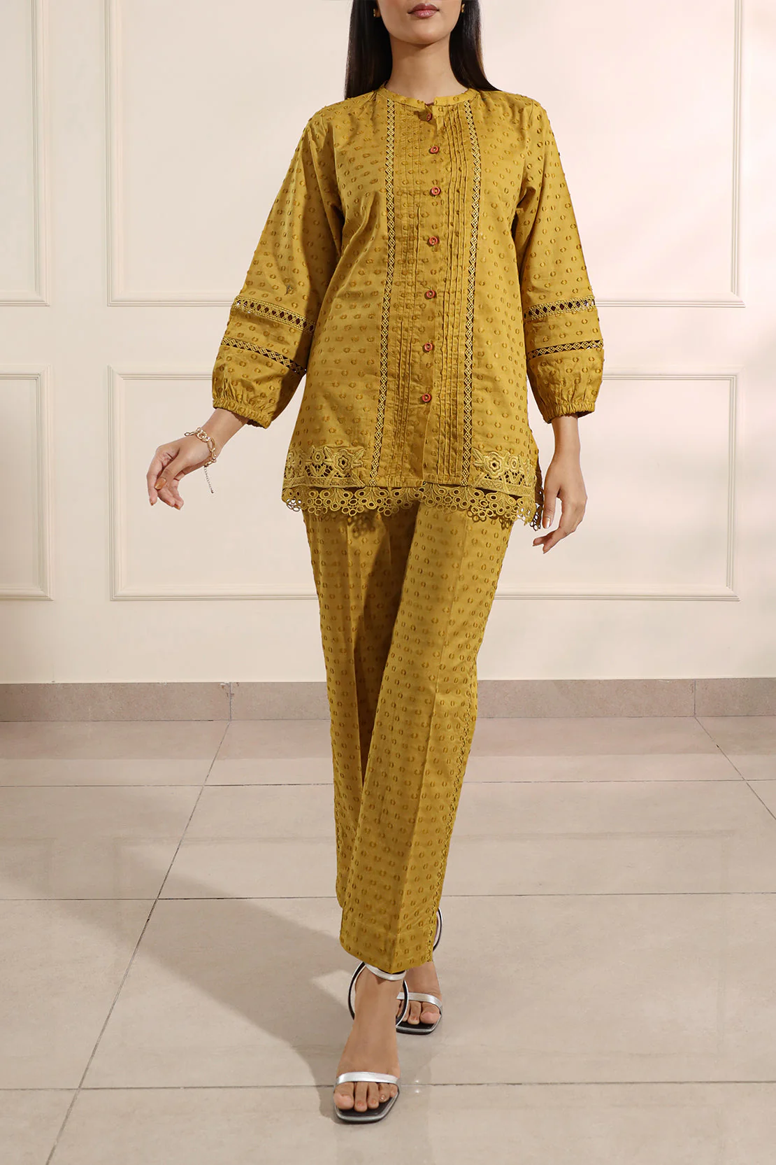 Solid Reverse Jacquard Stitched 2 Piece (Shirt/Trouser) - Image 4