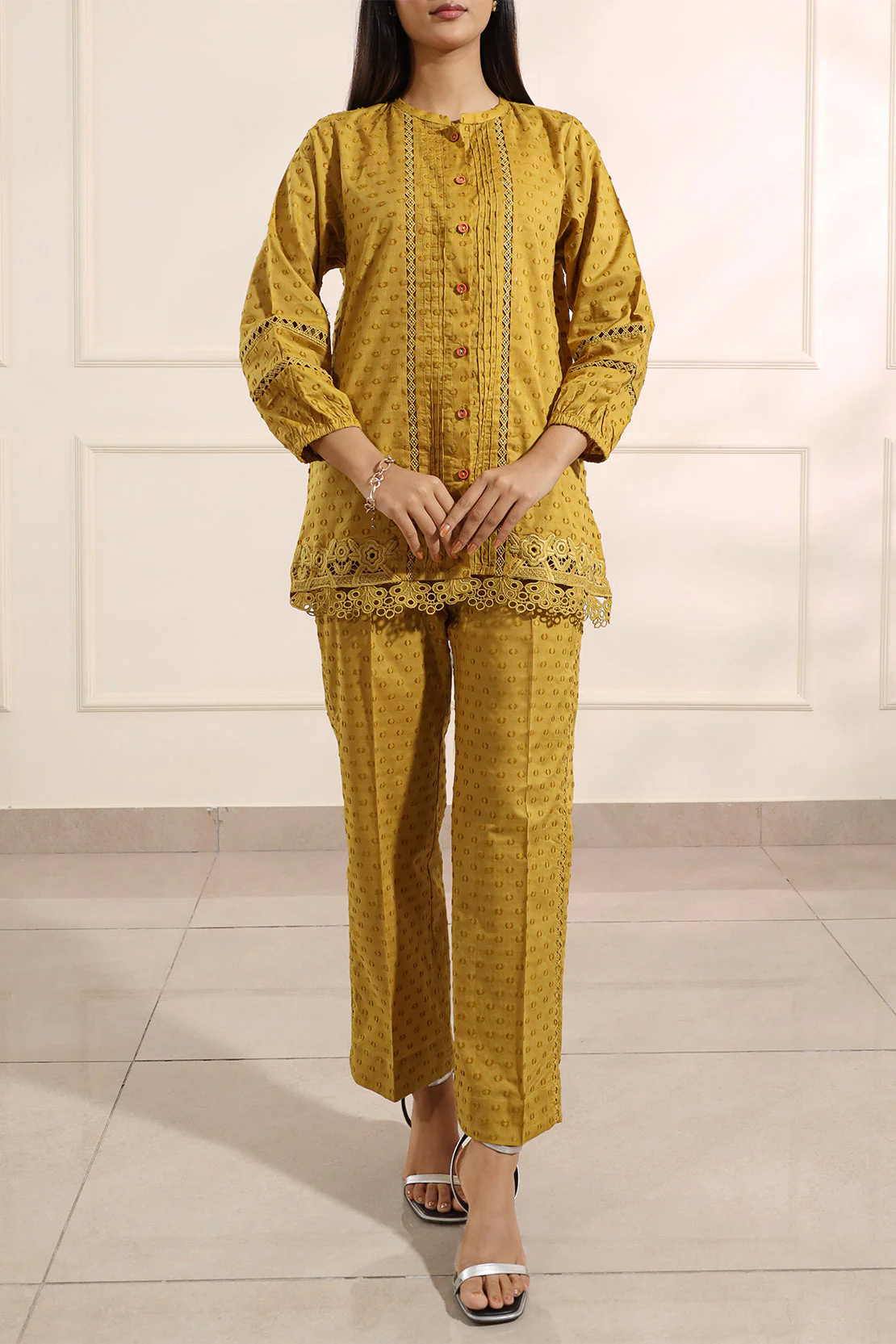 Solid Reverse Jacquard Stitched 2 Piece (Shirt/Trouser) - Image 5