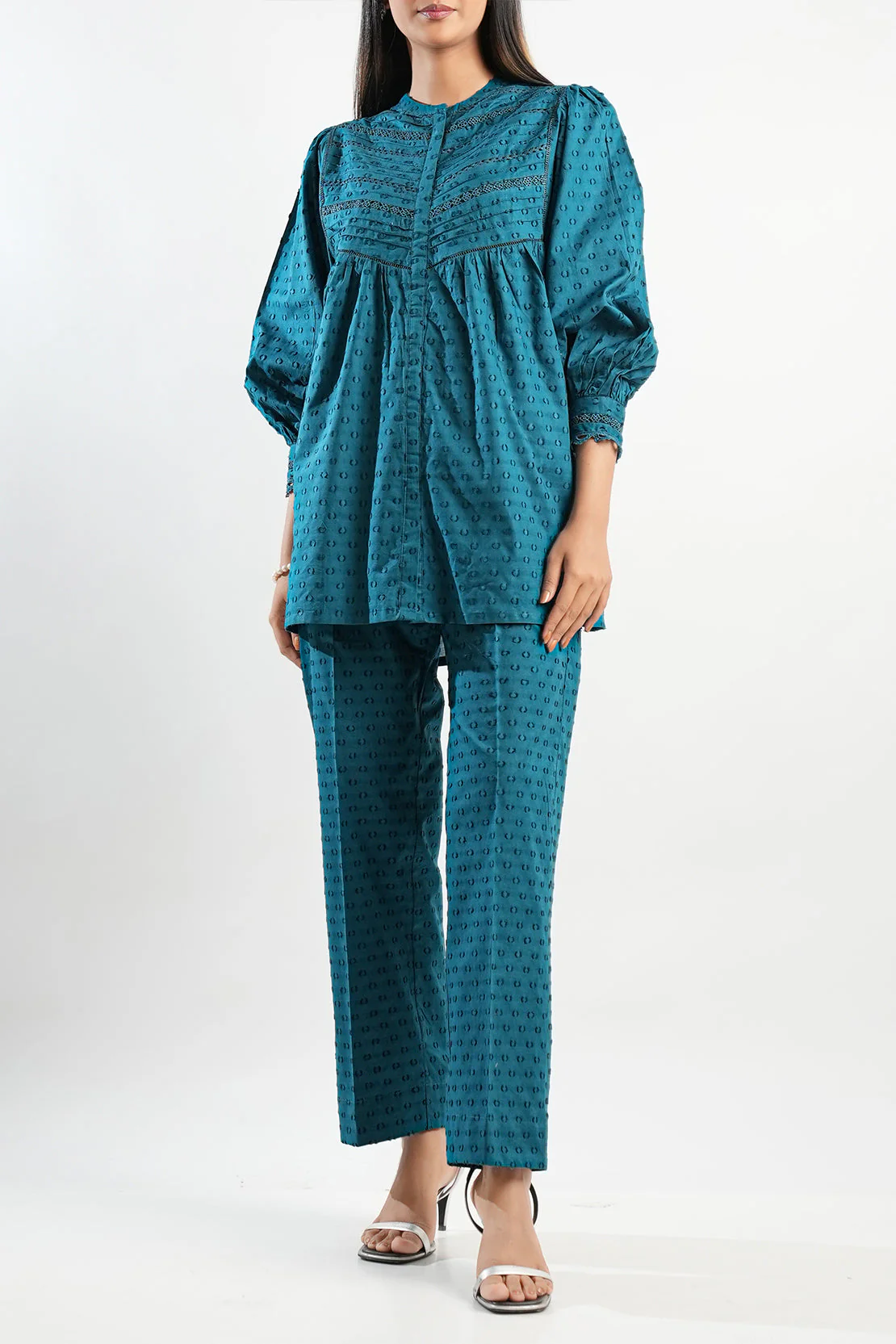 Solid Reverse Jacquard Stitched 2 Piece (Shirt/Trouser) - Image 3