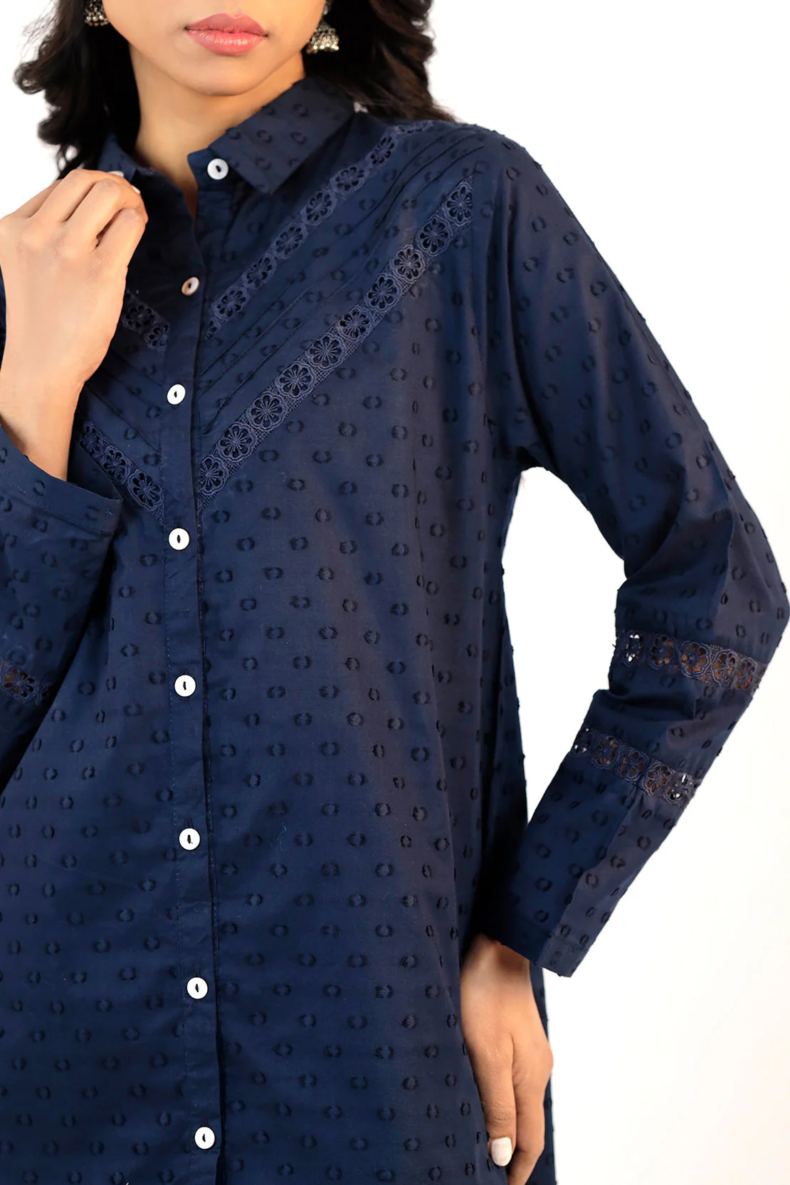 Solid Reverse Jacquard Stitched 2 Piece (Shirt/Trouser) - Image 5