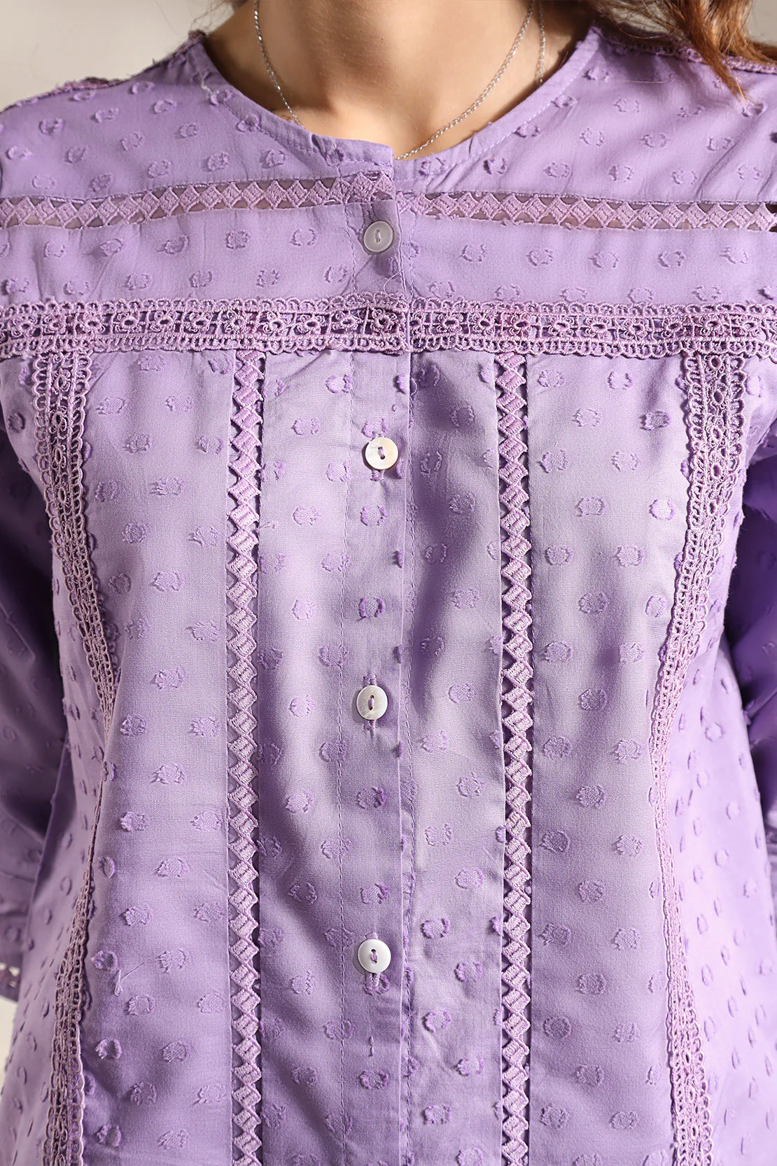 Solid Reverse Jacquard Stitched Shirt - Image 7