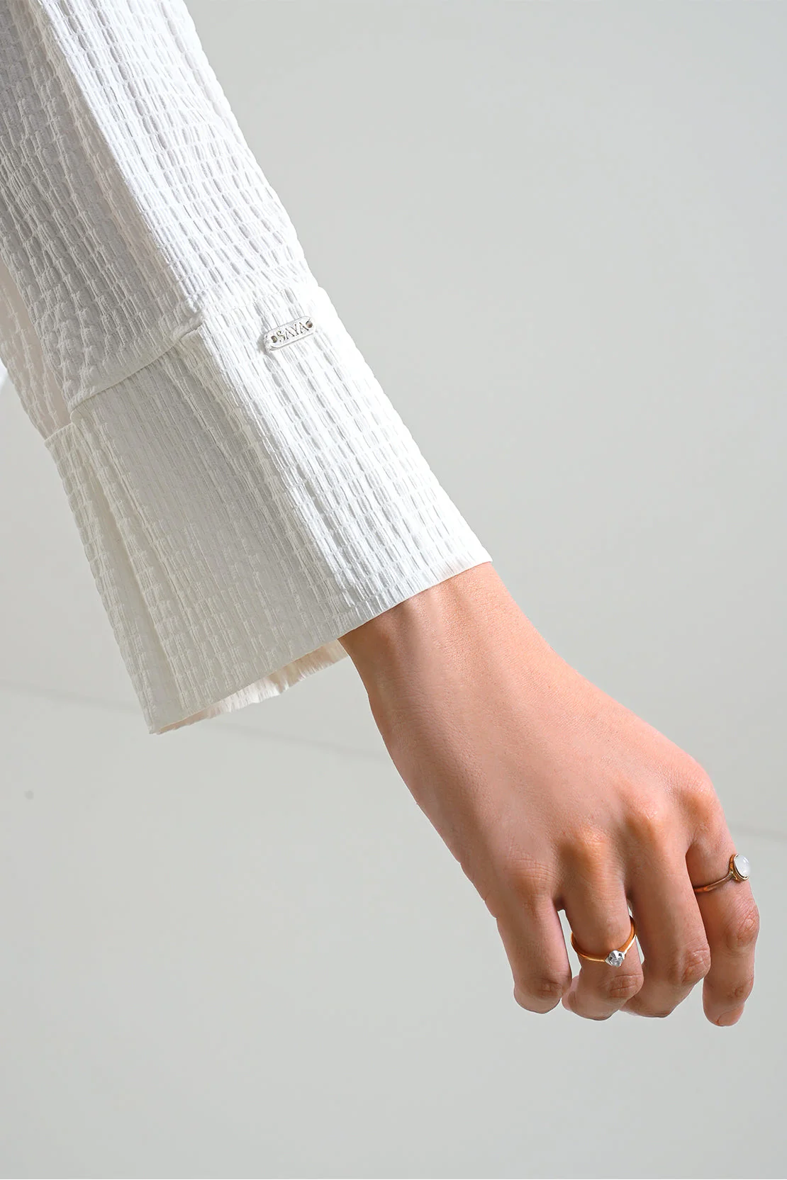 Solid Seersucker Stitched Shirt - Image 6