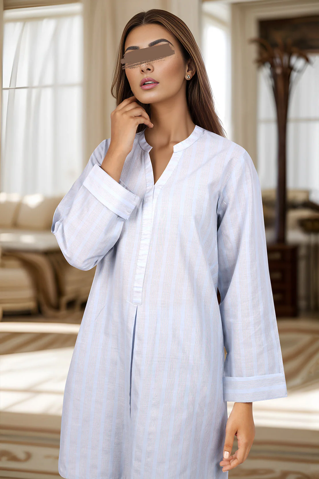 Solid Slub Viscose Stitched 2 Piece (Shirt/Trouser) - Image 3