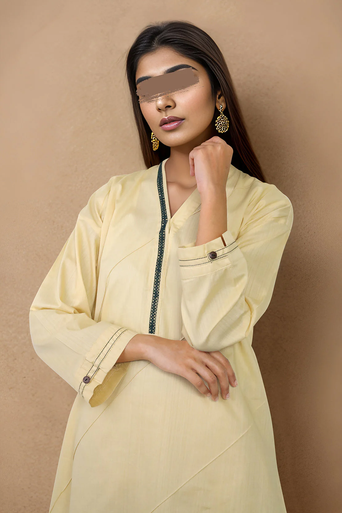 Solid Slub Viscose Stitched 2 Piece (Shirt/Trouser) - Image 2