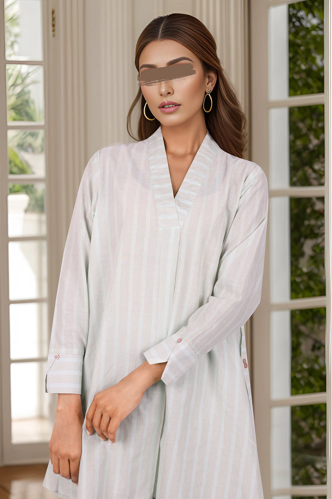 Solid Slub Viscose Stitched 2 Piece (Shirt/Trouser) - Image 3