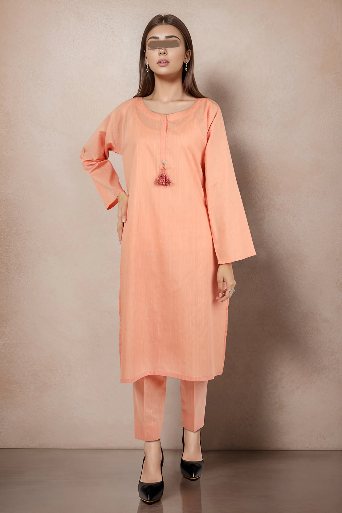 Solid Slub Viscose Stitched 2 Piece (Shirt/Trouser) - Image 2