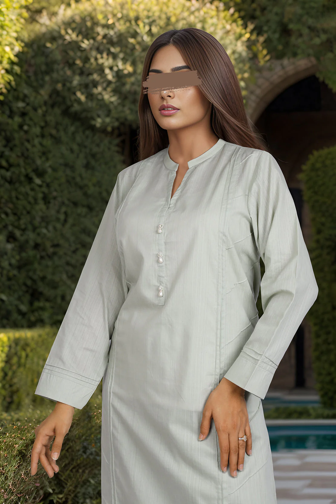 Solid Slub Viscose Stitched 2 Piece (Shirt/Trouser) - Image 4
