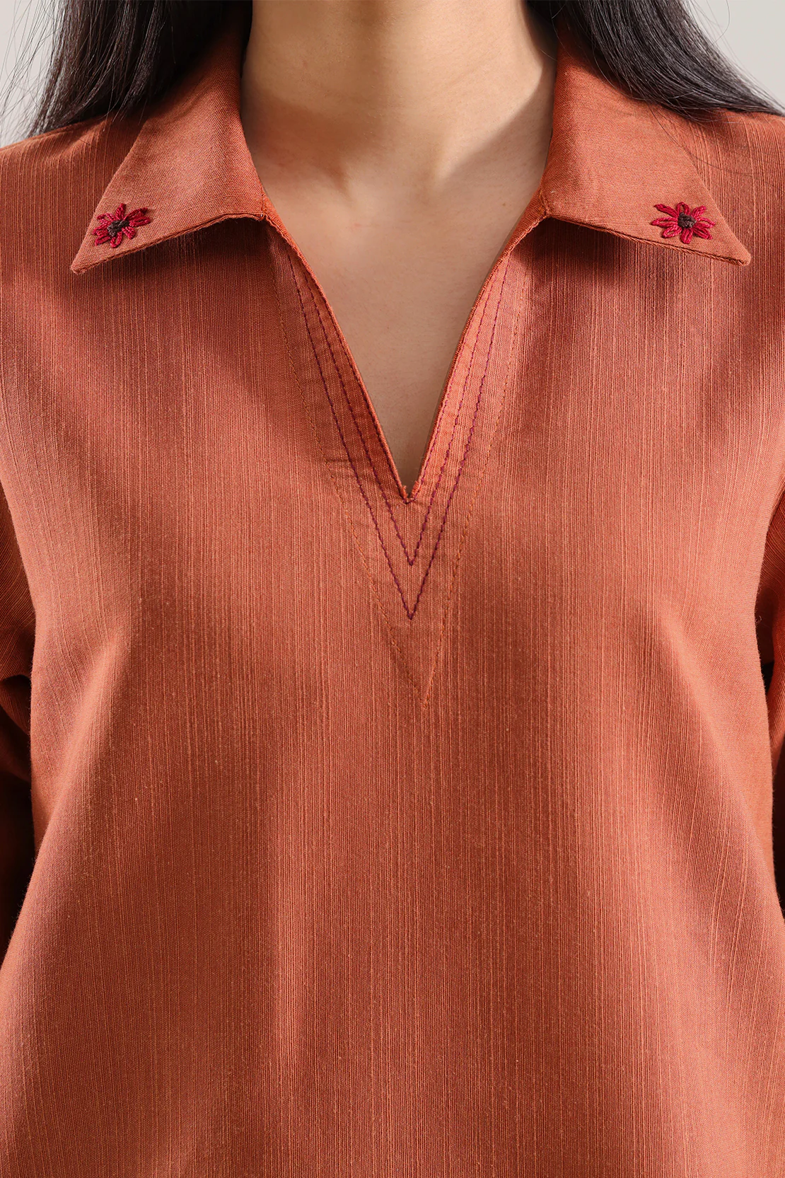Solid Slub Viscose Stitched 2 Piece (Shirt/Trouser) - Image 4
