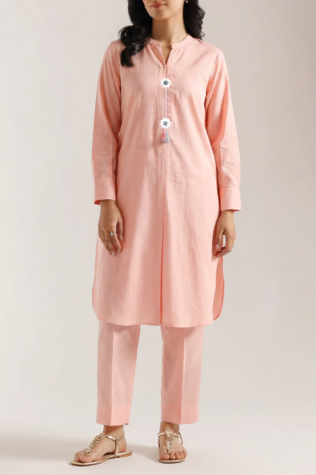 Solid Slub Viscose Stitched 2 Piece (Shirt/Trouser)