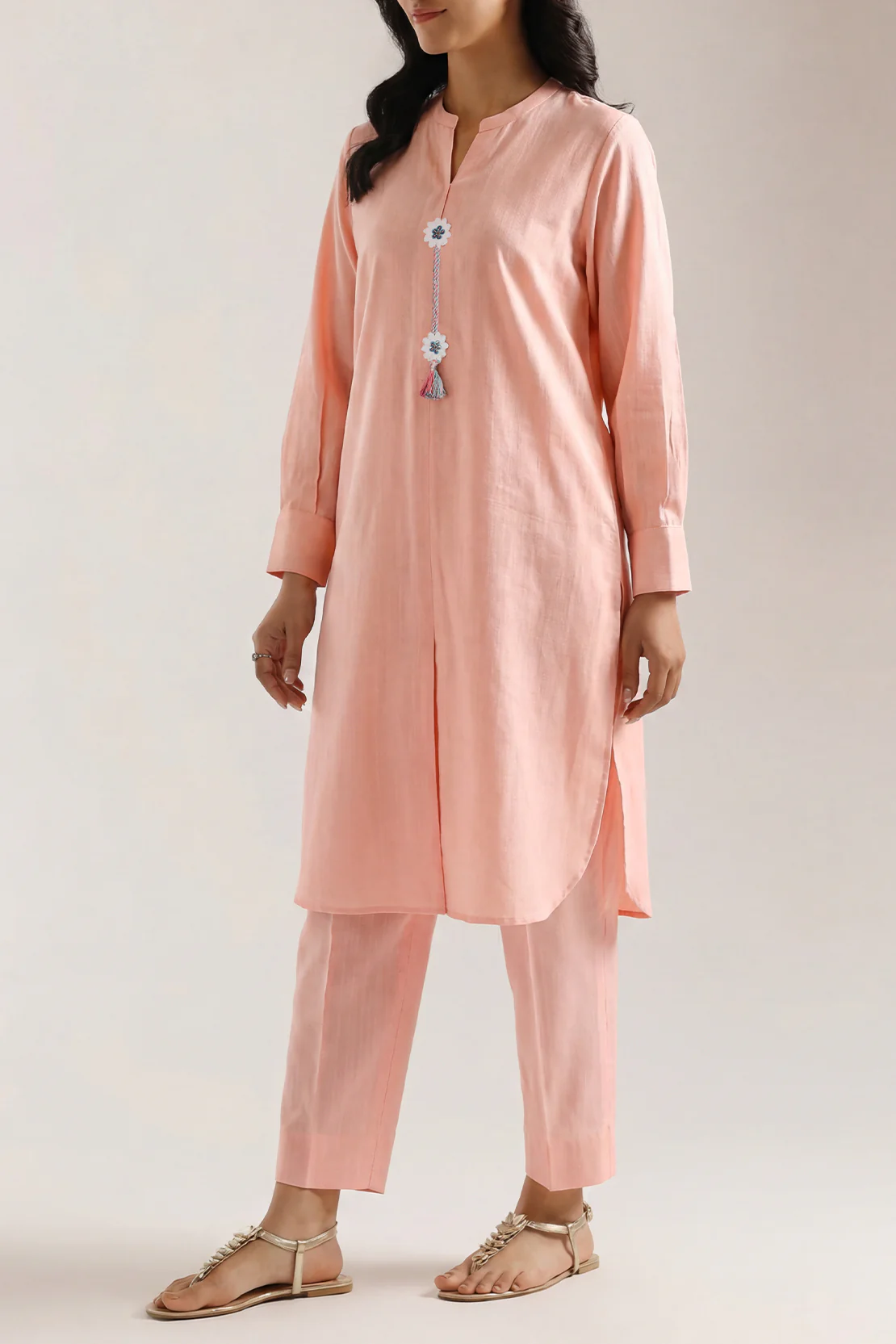 Solid Slub Viscose Stitched 2 Piece (Shirt/Trouser) - Image 2