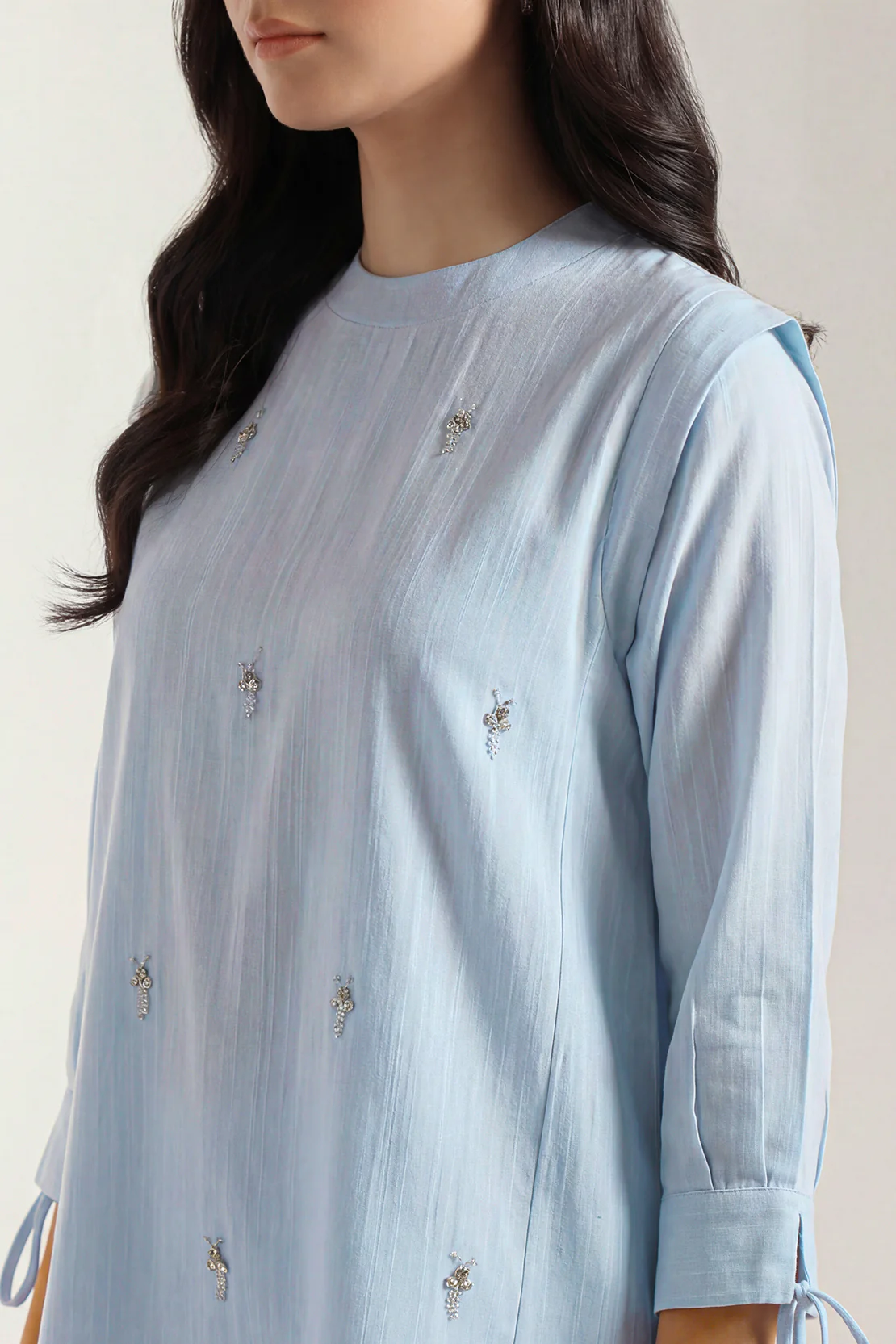 Solid Slub Viscose Stitched 2 Piece (Shirt/Trouser) - Image 2