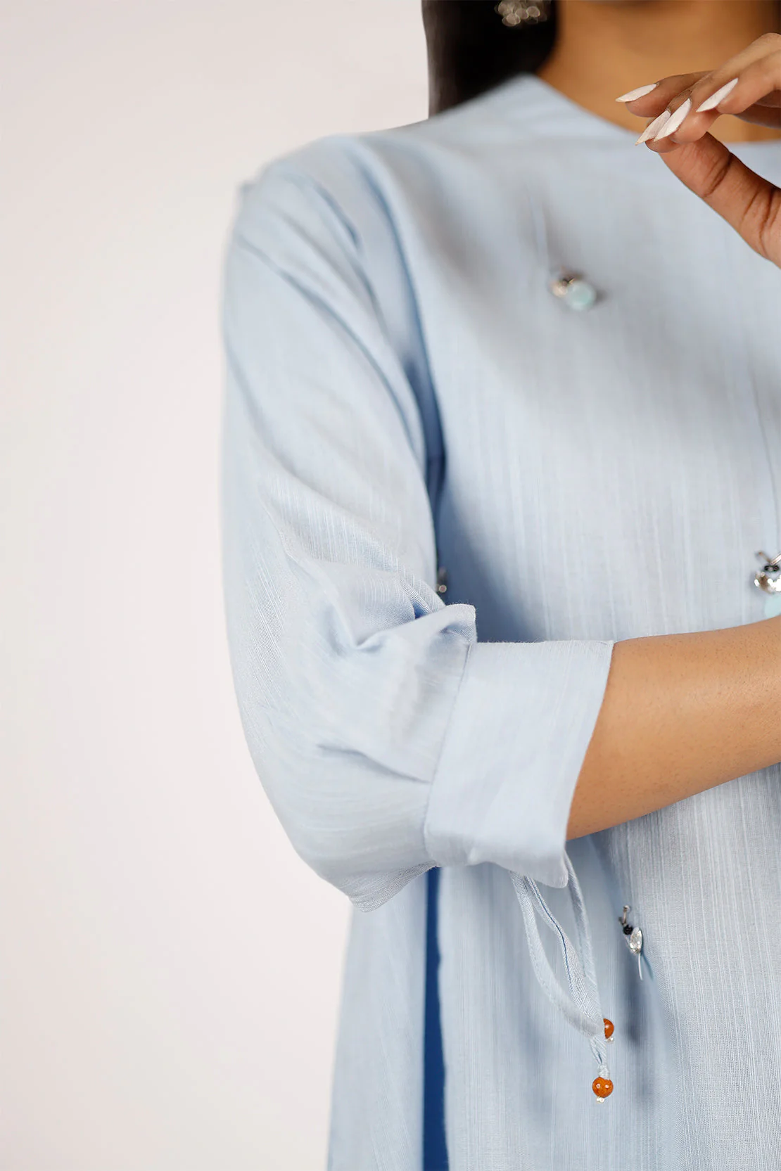 Solid Slub Viscose Stitched 2 Piece (Shirt/Trouser) - Image 5
