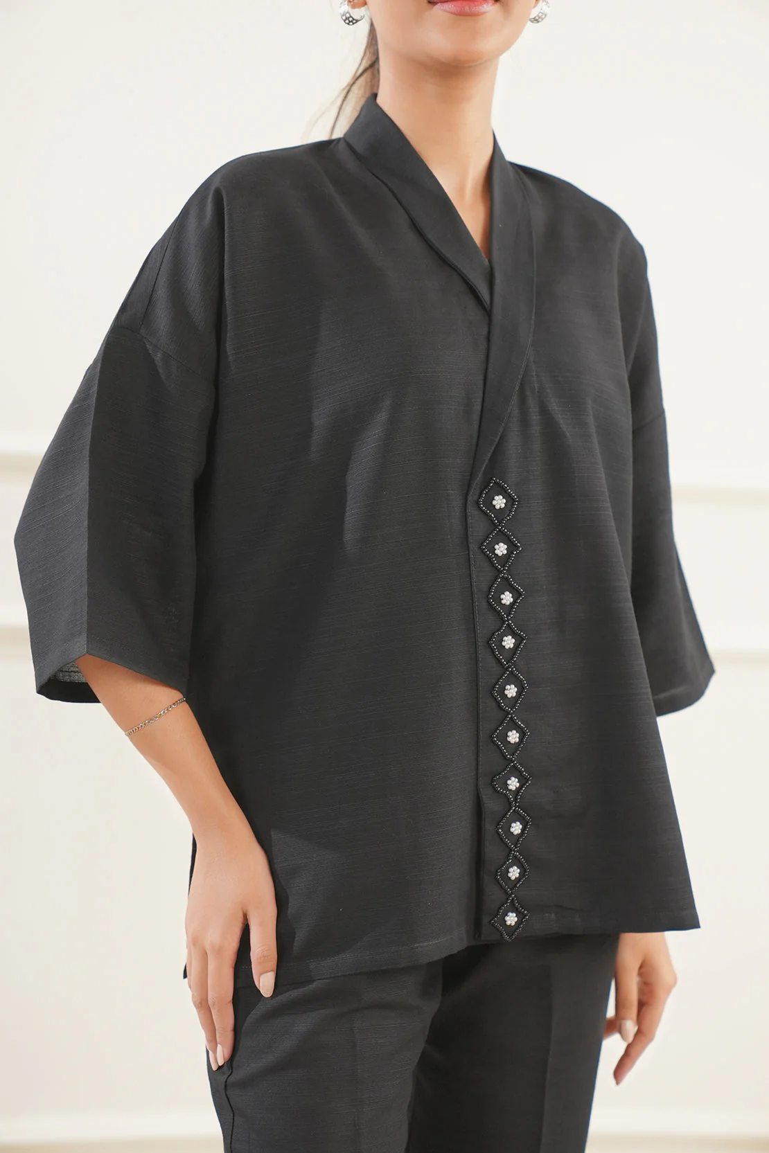 Solid Slub Viscose Stitched 2 Piece (Shirt/Trouser) - Image 4