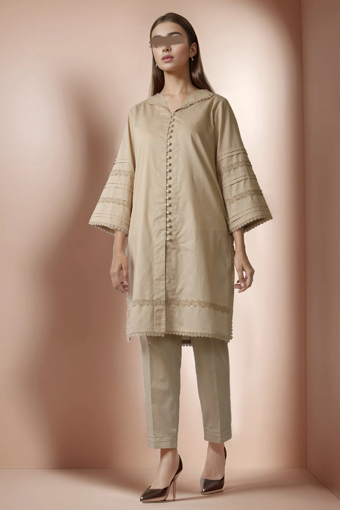 Solid Slub Viscose Stitched 2 Piece (Shirt/Trouser)