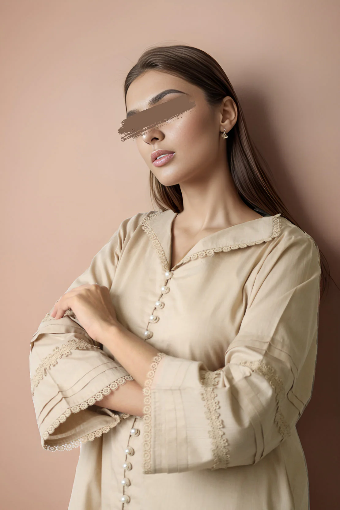 Solid Slub Viscose Stitched 2 Piece (Shirt/Trouser) - Image 3