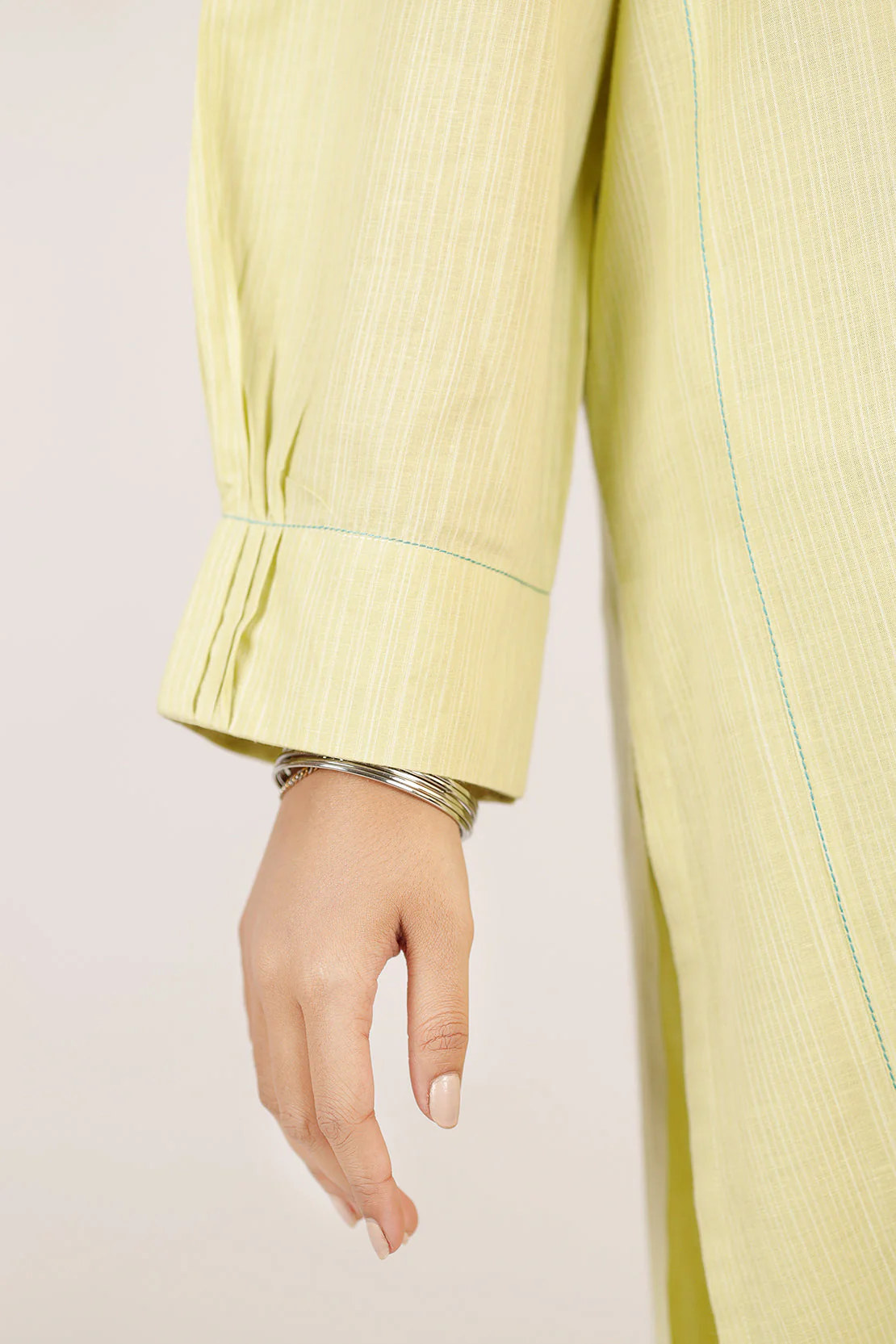 Solid Slub Viscose Stitched 2 Piece (Shirt/Trouser) - Image 4