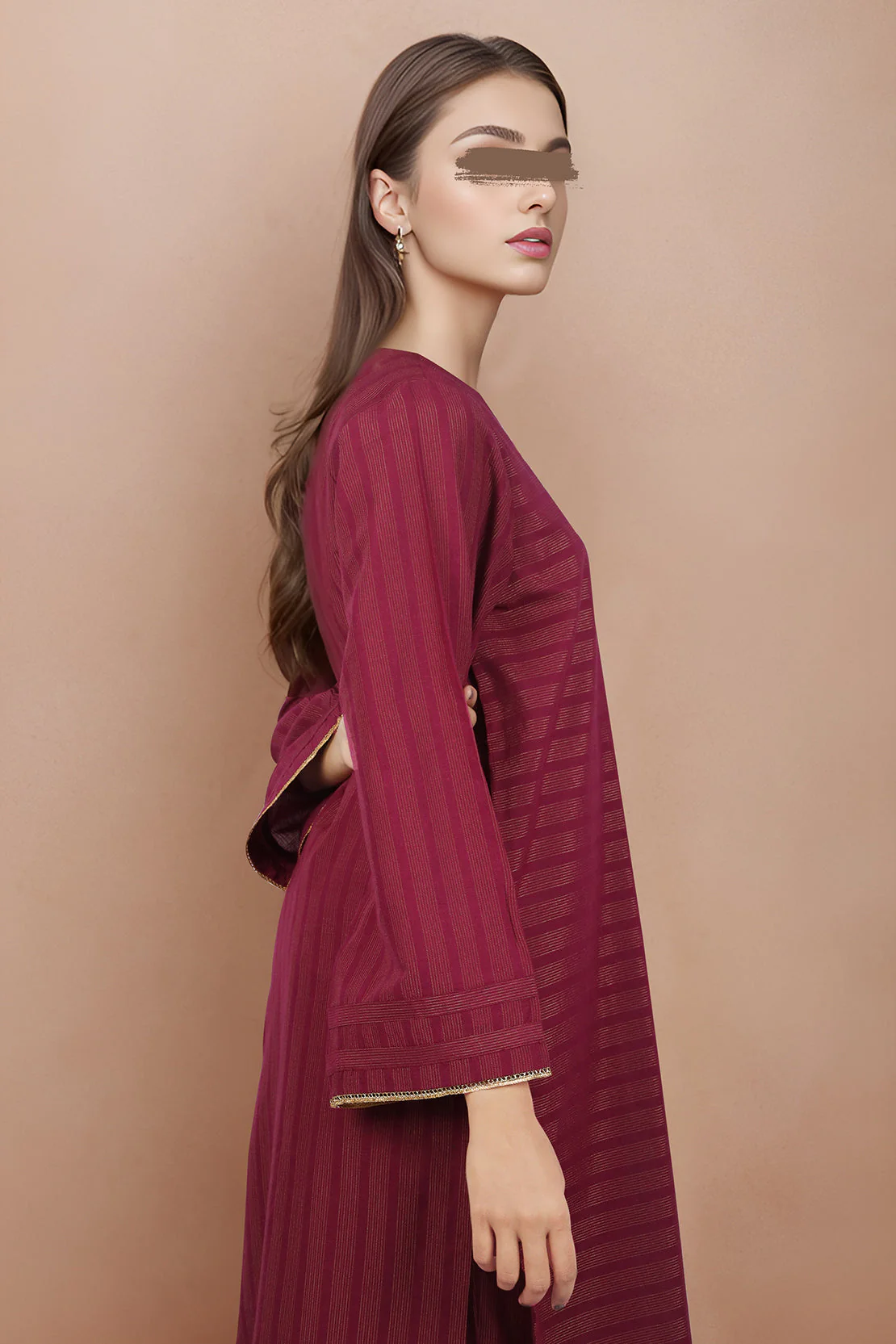 Solid Slub Viscose Stitched 2 Piece (Shirt/Trouser) - Image 3