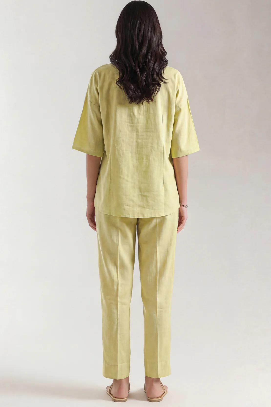 Solid Slub Viscose Stitched 2 Piece (Shirt/Trouser) - Image 3