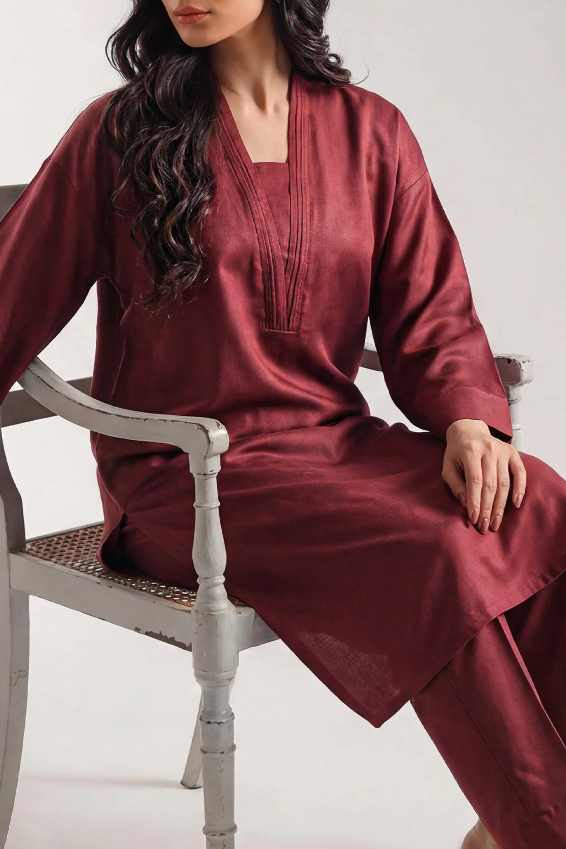Solid Smooth Flow Stitched 2 Piece (Shirt/Trouser)