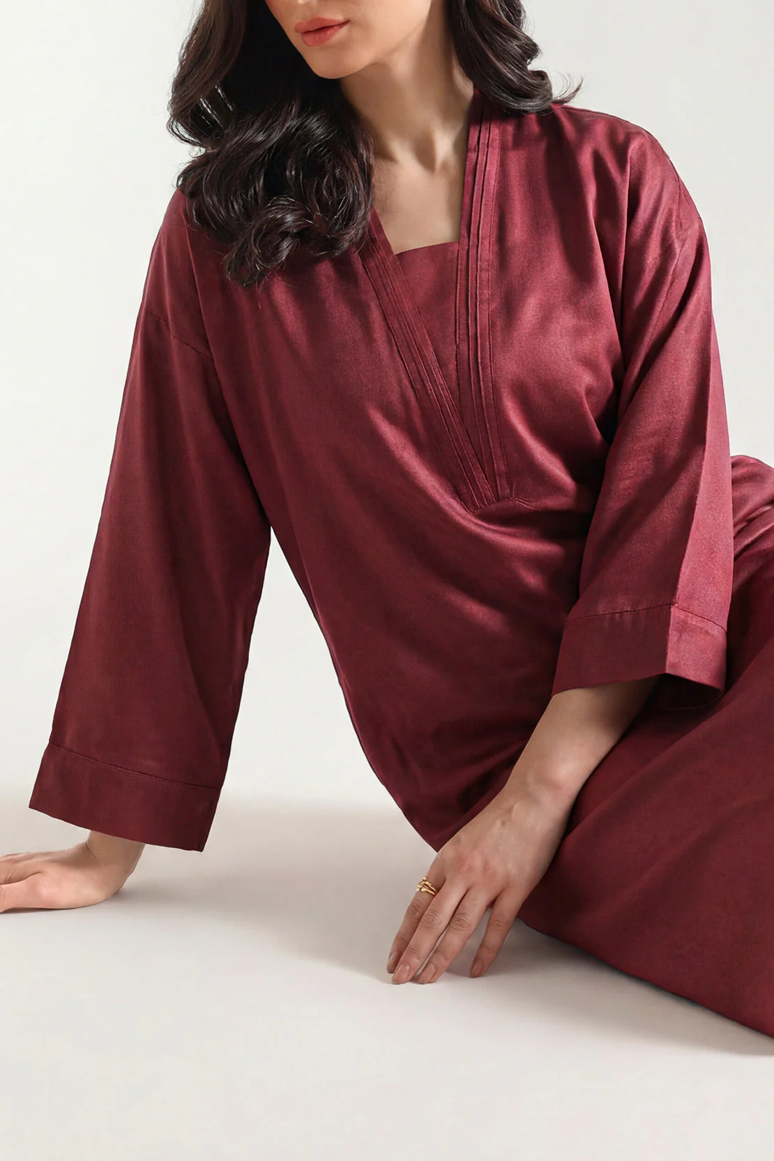 Solid Smooth Flow Stitched 2 Piece (Shirt/Trouser) - Image 3