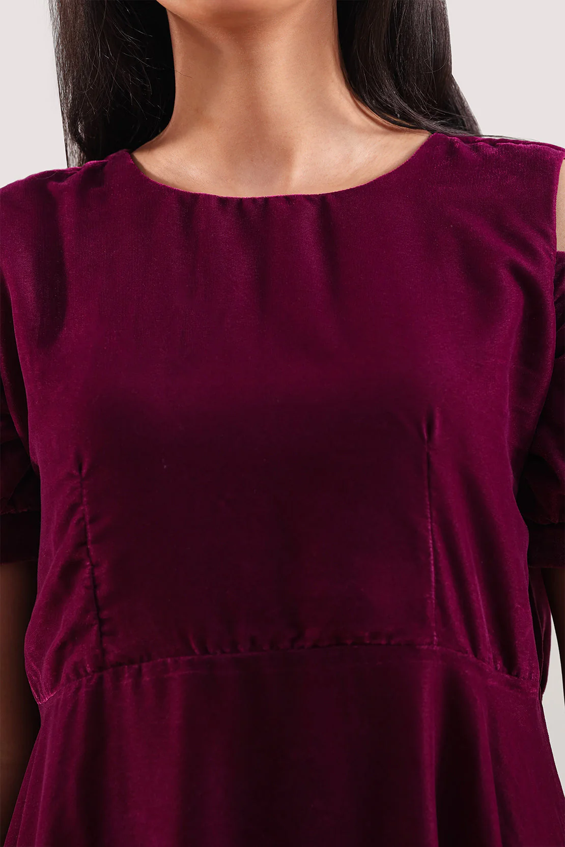 Solid Velvet Stitched Shirt - Image 4
