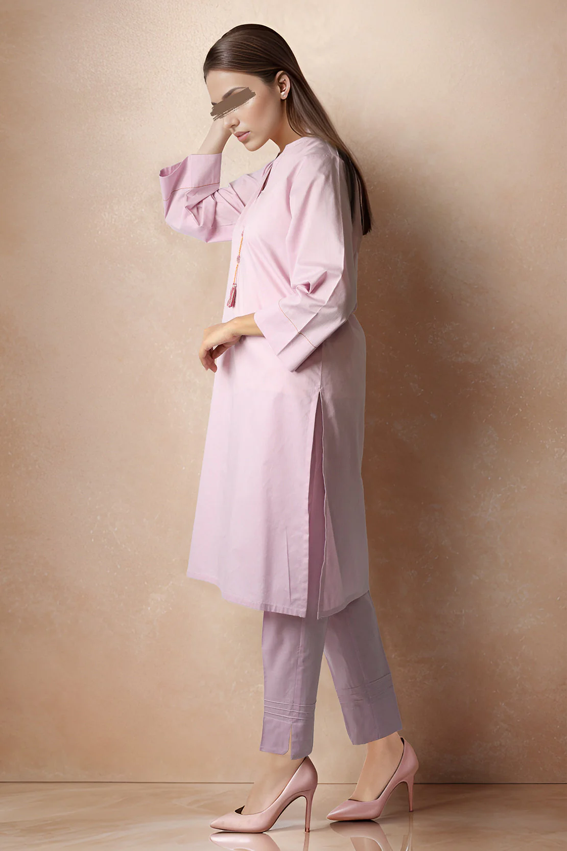 Solid Viscose Slub Stitched Shirt - Image 2