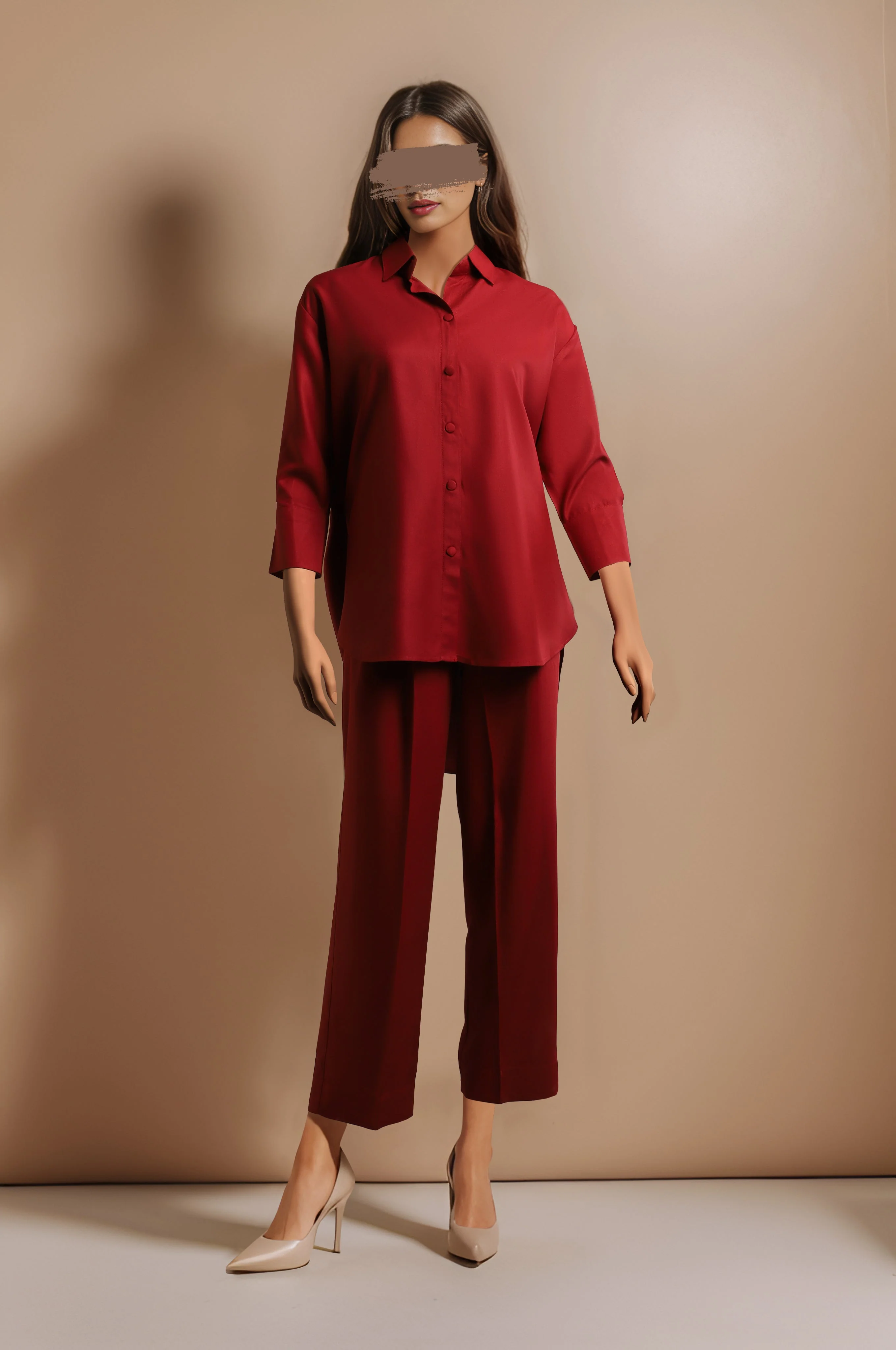Solid Smooth Flow Stitched 2 Piece (Shirt/Trouser)