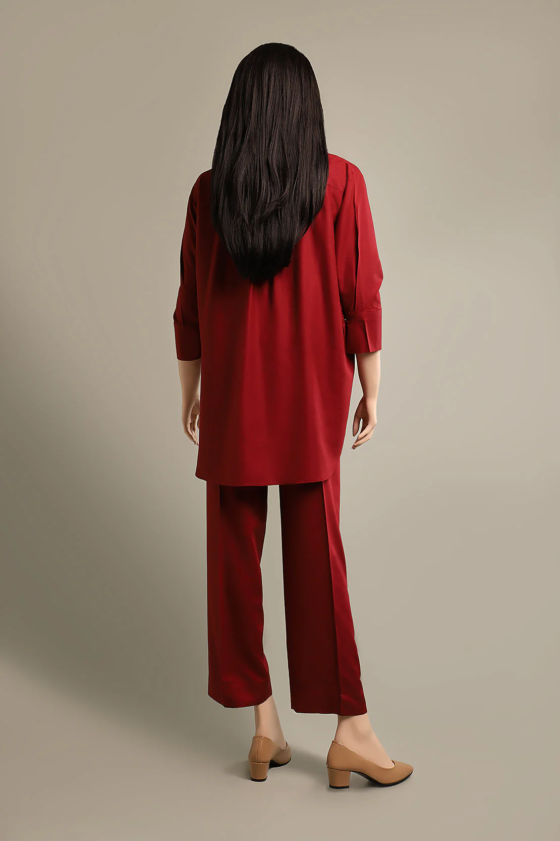 Solid Smooth Flow Stitched 2 Piece (Shirt/Trouser) - Image 2