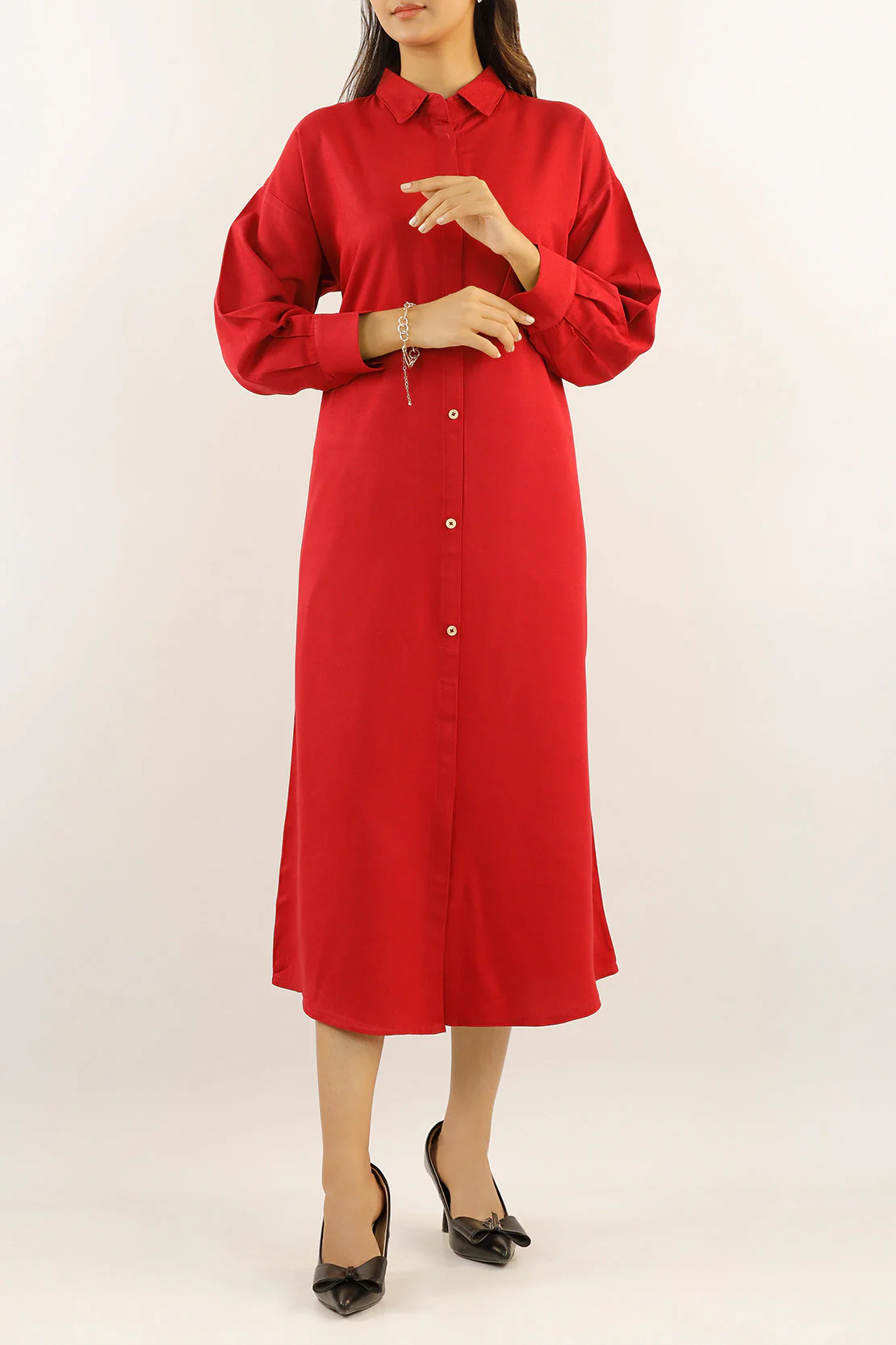Solid Viscose Twill Stitched Shirt - Image 2
