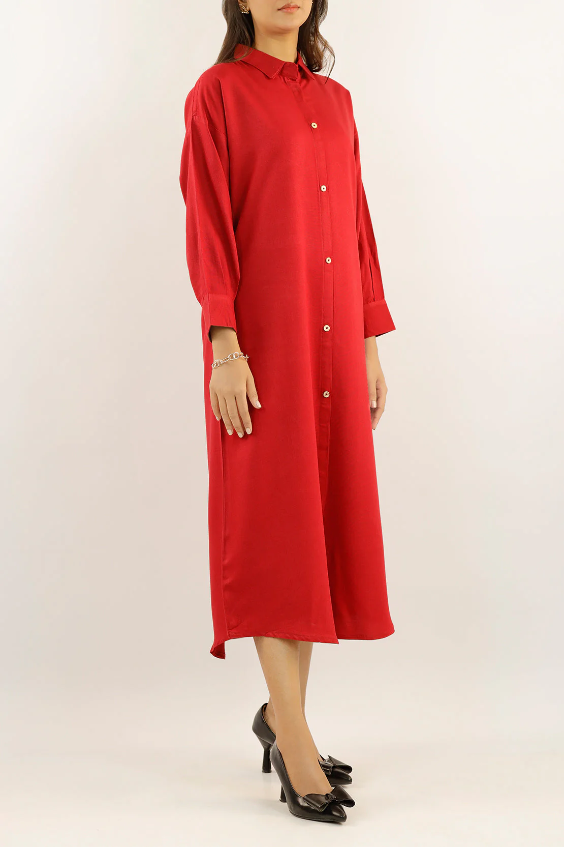 Solid Viscose Twill Stitched Shirt - Image 3