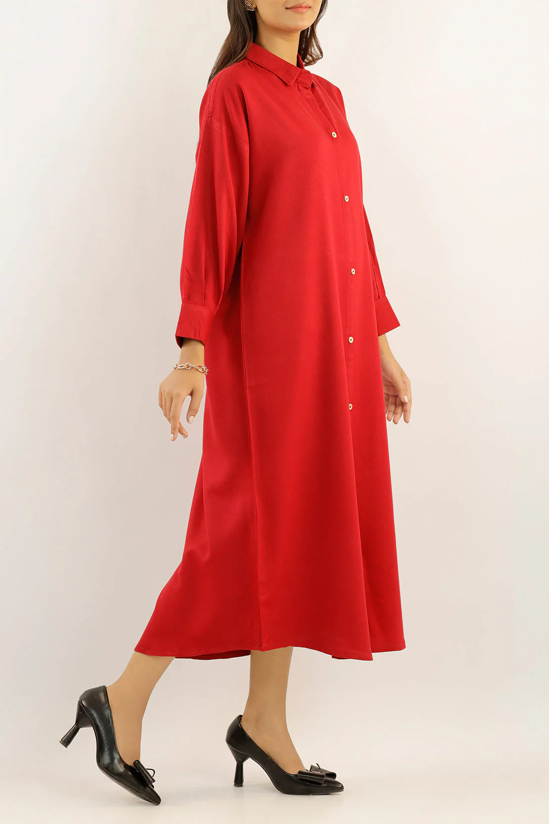 Solid Viscose Twill Stitched Shirt - Image 4