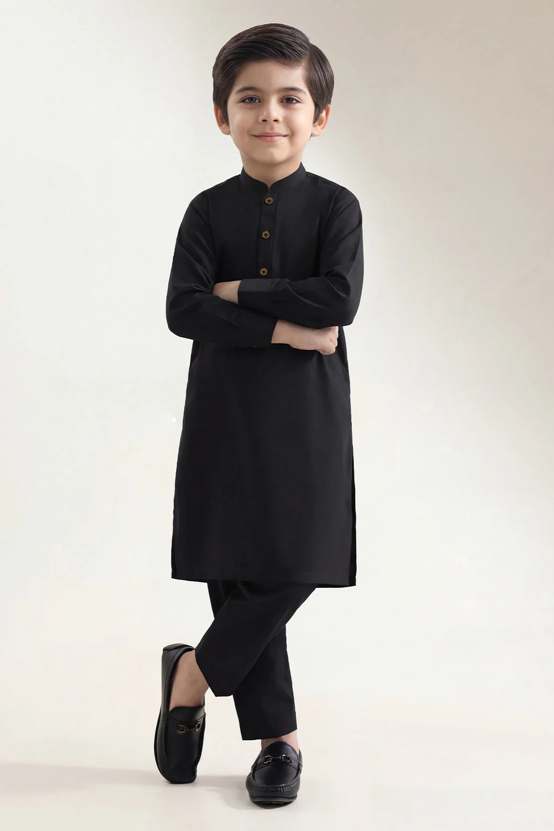 Solid Wash N Wear Stitched 2 Piece (Shirt/Trouser)  For Boys - Image 3