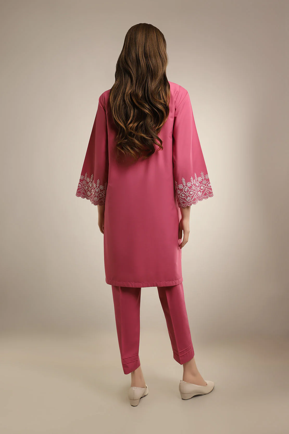 Solid Embroidered Wash n Wear Stitched 2 Piece (Shirt/Trouser) - Image 2