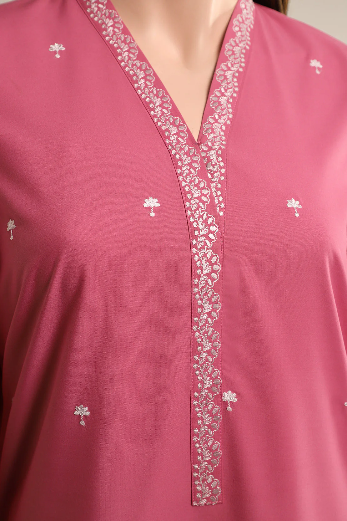 Solid Embroidered Wash n Wear Stitched 2 Piece (Shirt/Trouser) - Image 3