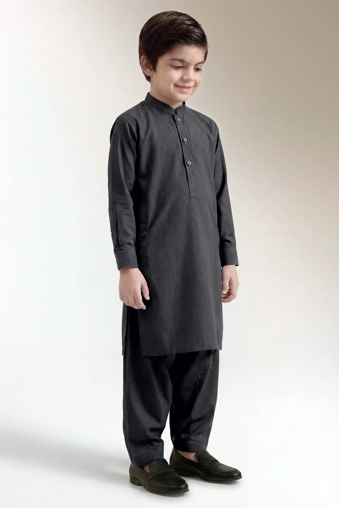 Solid Wash N Wear Stitched 2 Piece (Shirt/Trouser)  For Boys