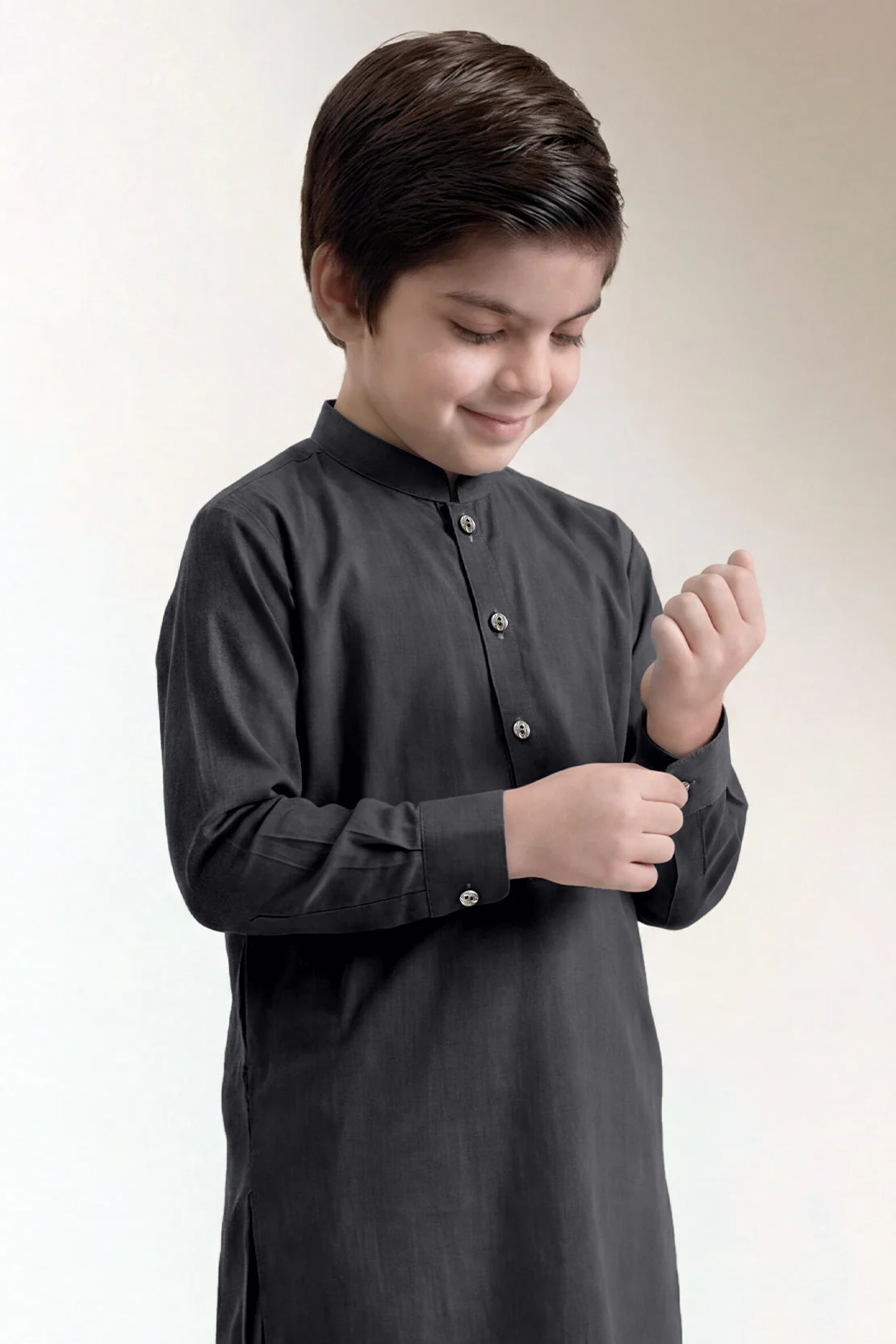 Solid Wash N Wear Stitched 2 Piece (Shirt/Trouser)  For Boys - Image 3