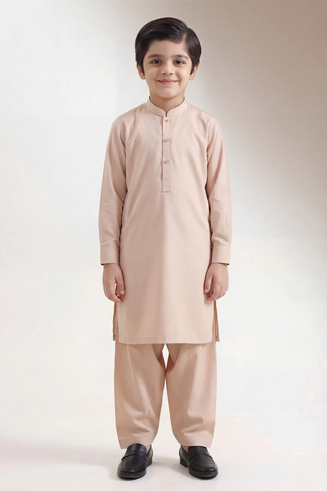 Solid Wash N Wear Stitched 2 Piece (Shirt/Trouser) For Boys