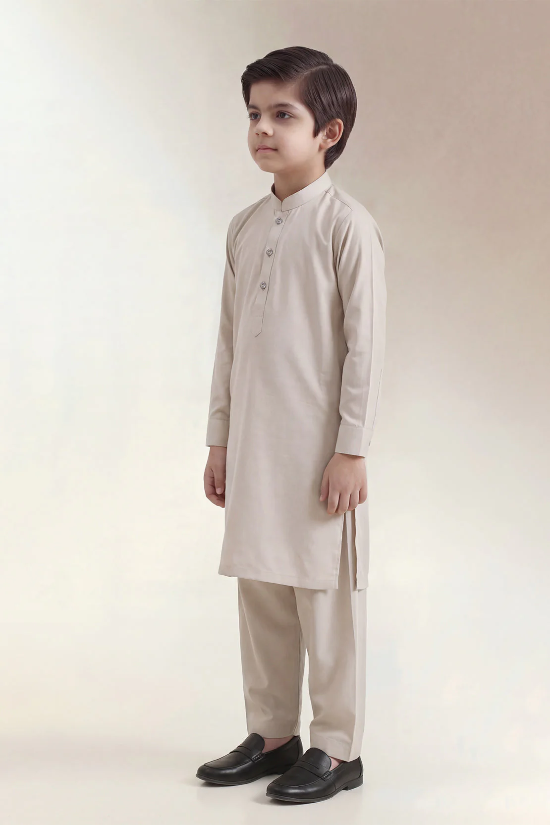 Solid Wash N Wear Stitched 2 Piece (Shirt/Trouser)  For Boys - Image 3