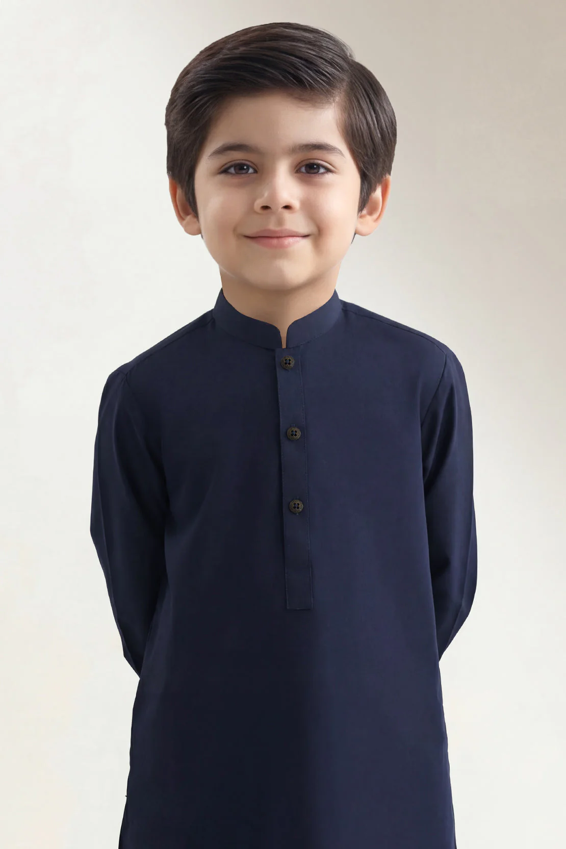 Solid Wash N Wear Stitched 2 Piece (Shirt/Trouser)  For Boys - Image 2