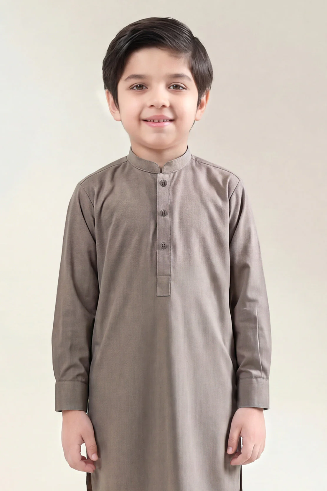 Solid Wash N Wear Stitched 2 Piece (Shirt/Trouser)  For Boys - Image 2
