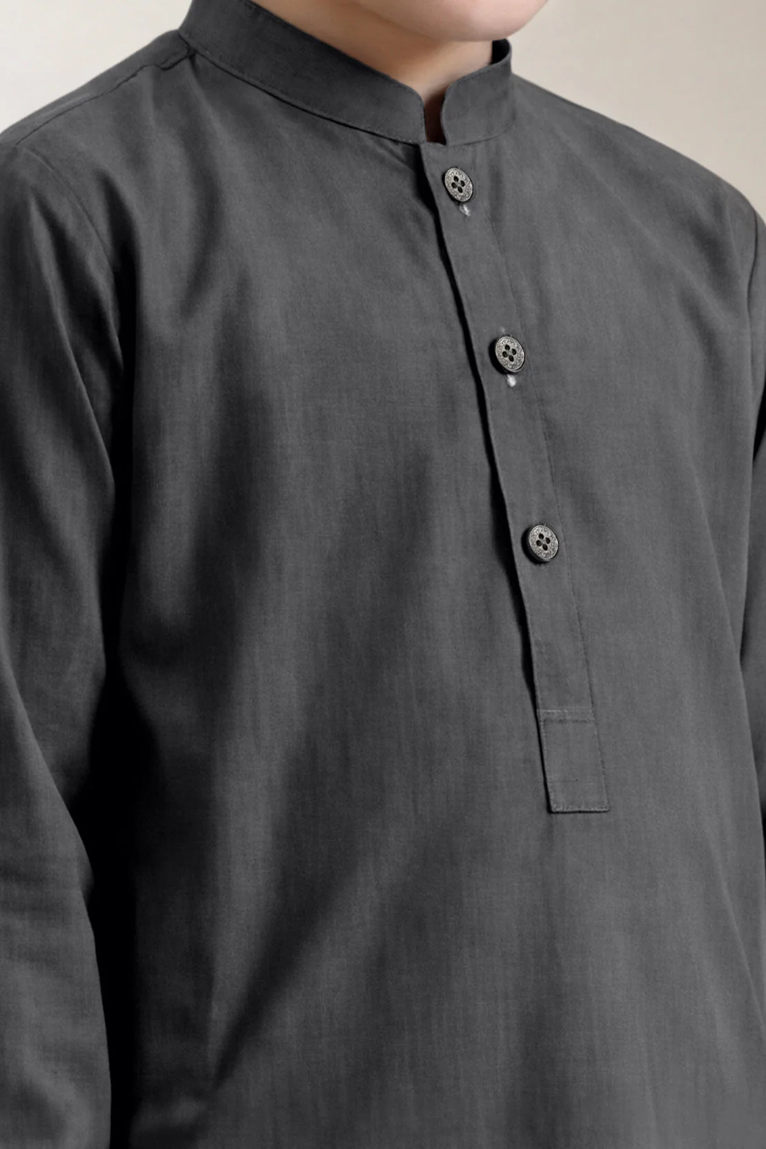 Solid Wash N Wear Stitched 2 Piece (Shirt/Trouser) For Boys - Image 4